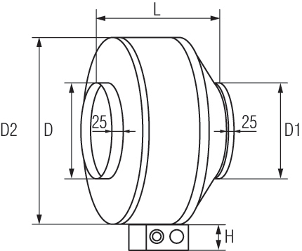 Схема Круглый канальный вентилятор Shuft TUBE
